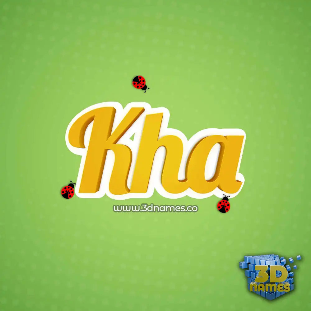 kha in Ladybugs style - 3D name wallpaper