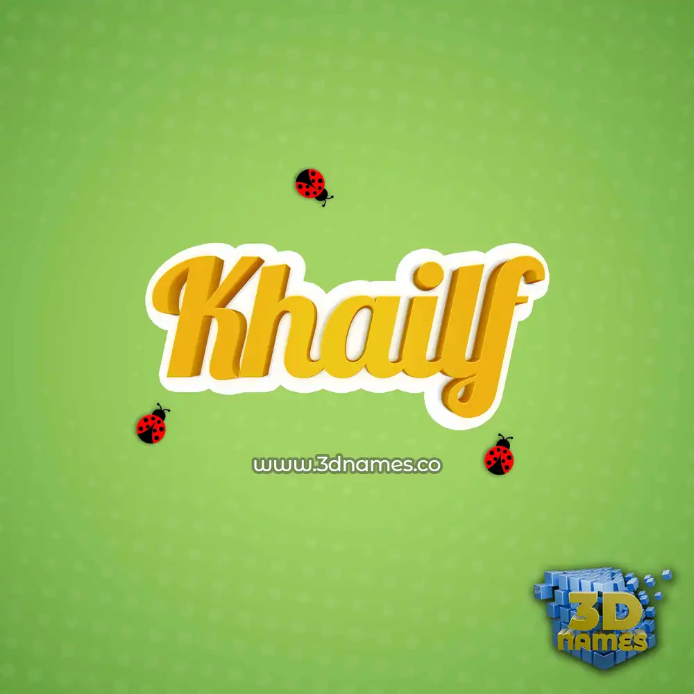 khailf in Ladybugs style - 3D name wallpaper