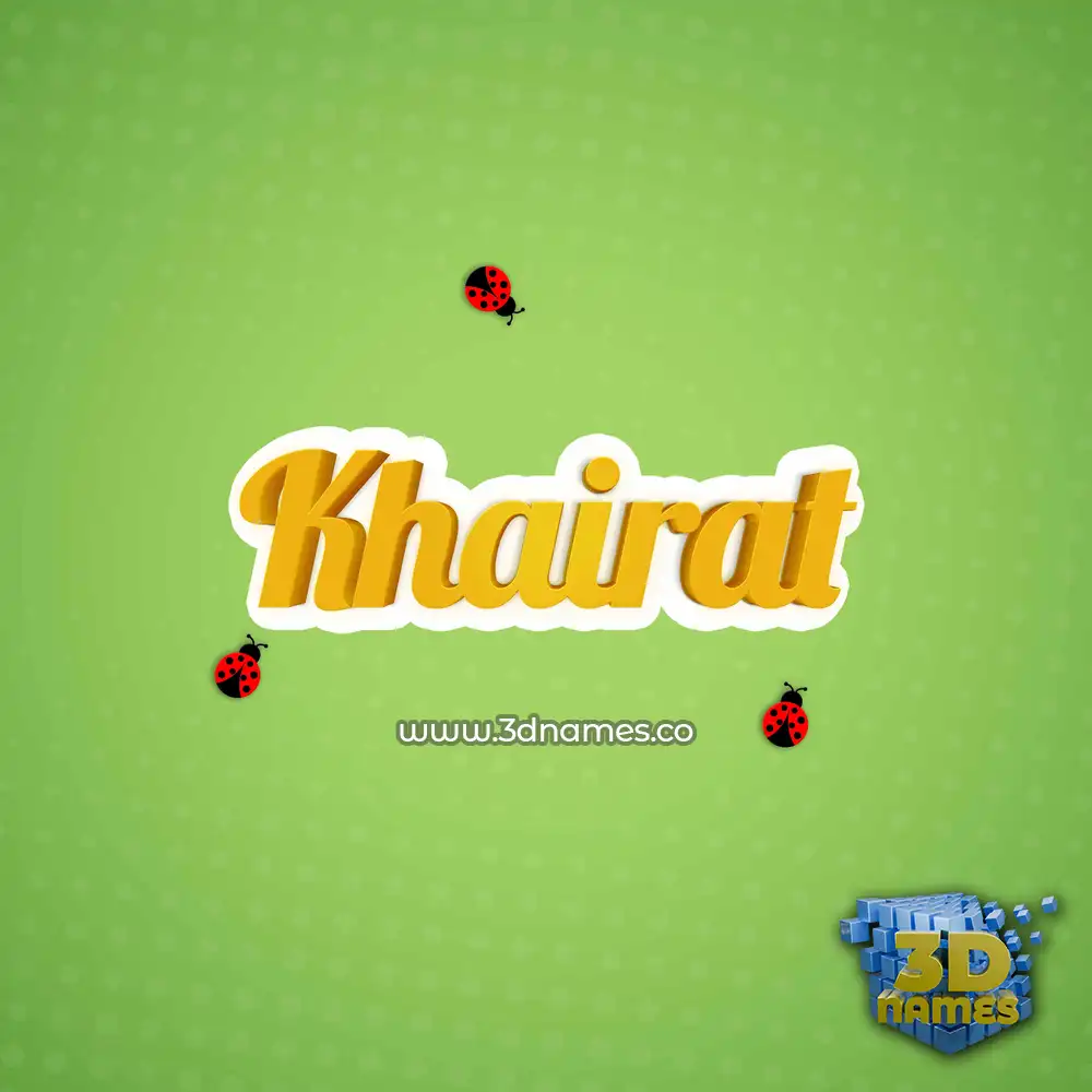 khairat in Ladybugs style - 3D name wallpaper