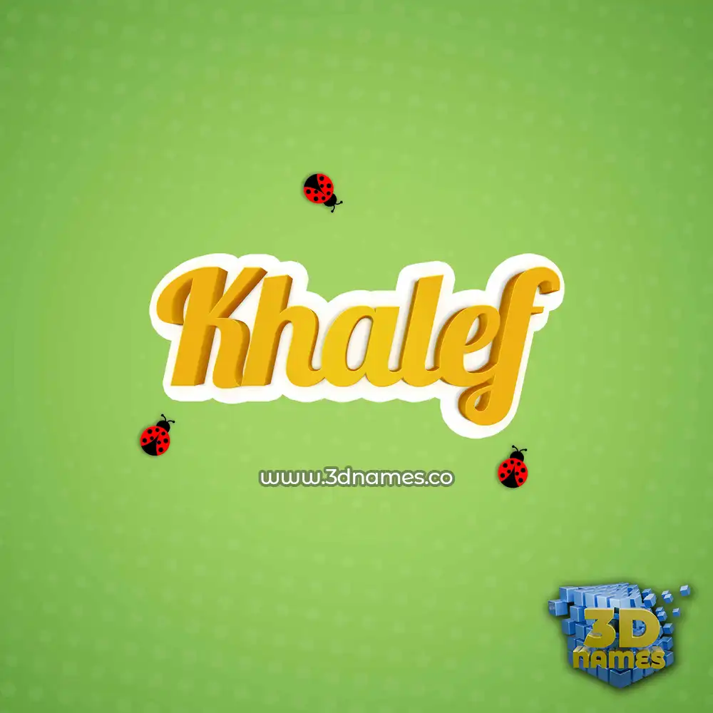 khalef in Ladybugs style - 3D name wallpaper
