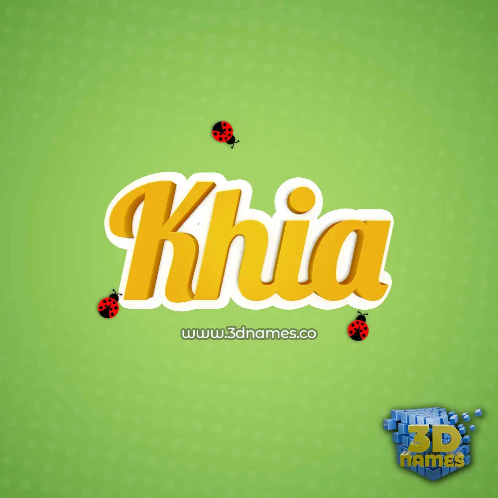 khia in Ladybugs style - 3D name wallpaper
