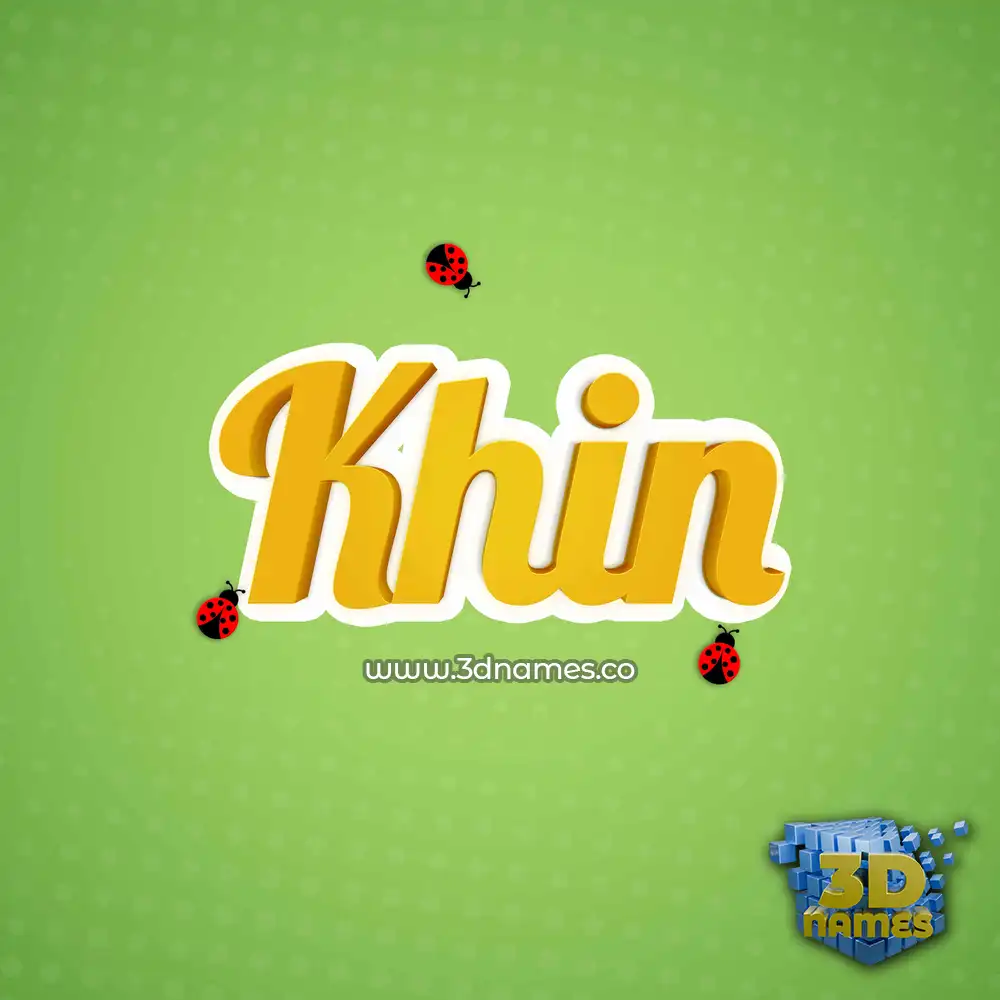 khin in Ladybugs style - 3D name wallpaper