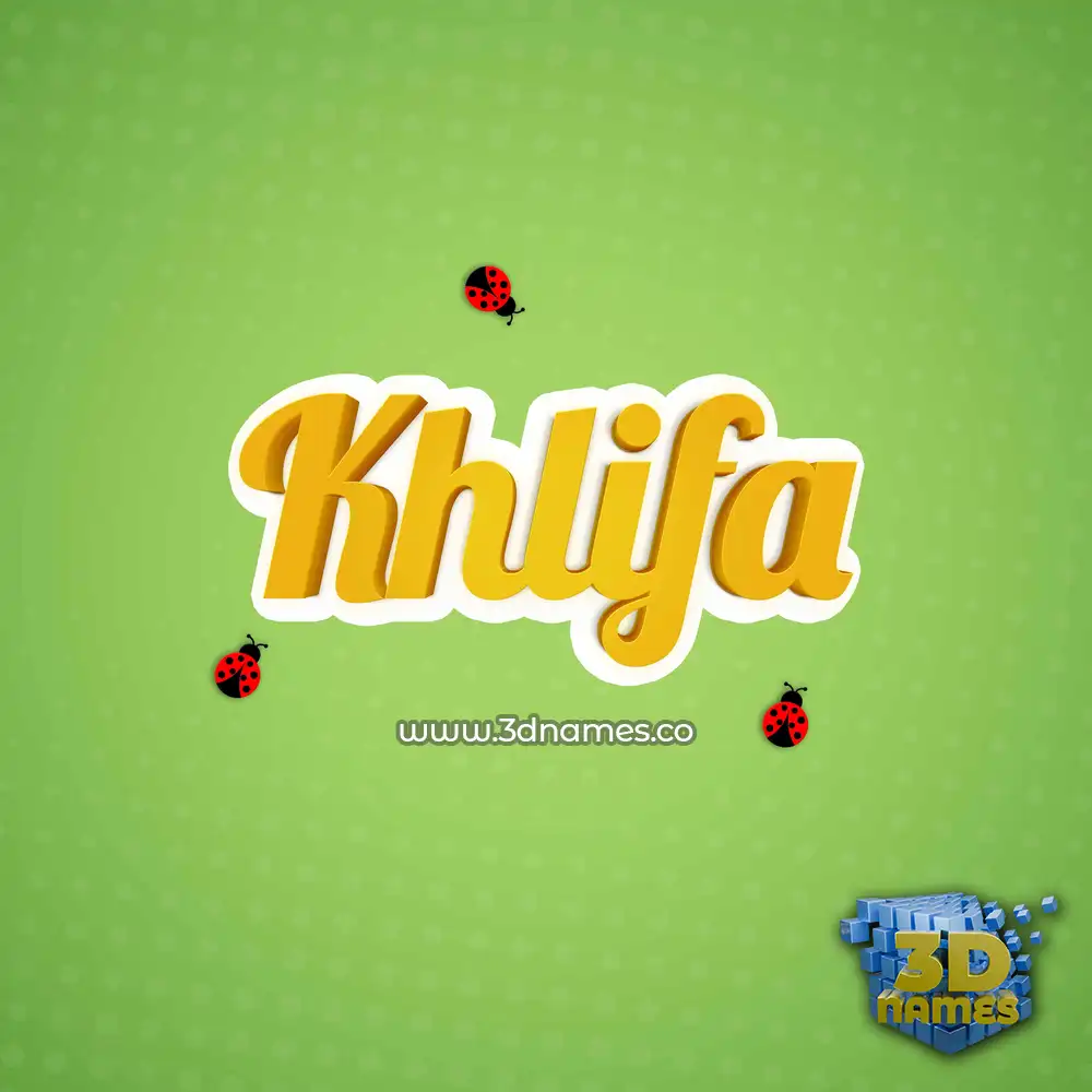 khlifa in Ladybugs style - 3D name wallpaper