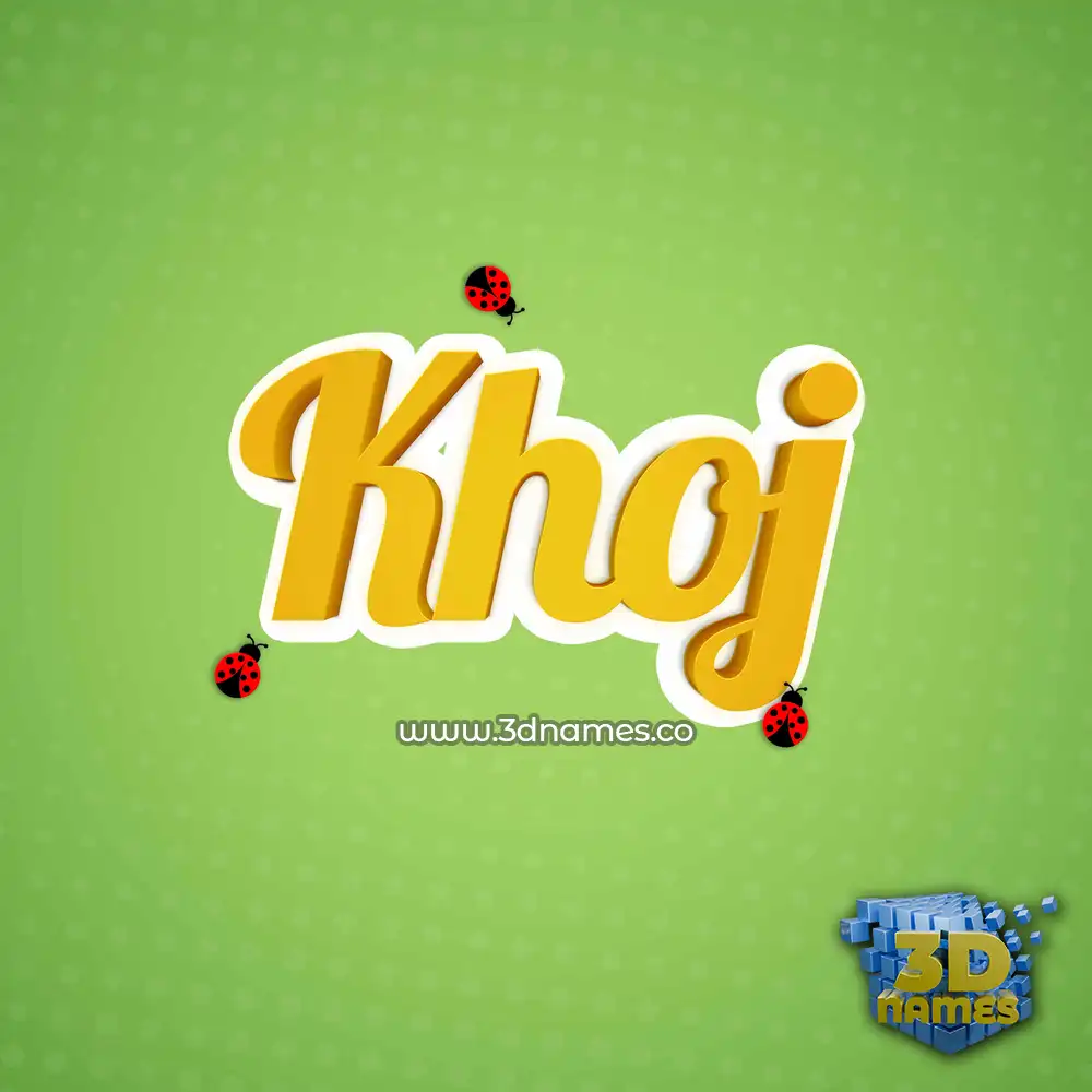 khoj in Ladybugs style - 3D name wallpaper