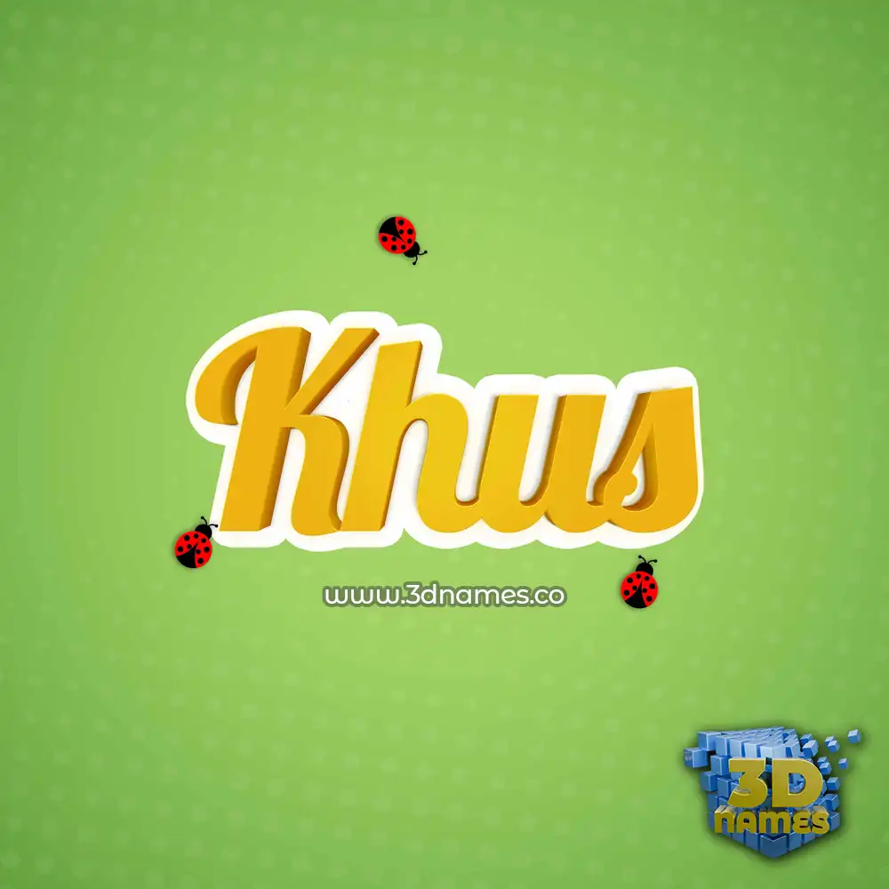 khus in Ladybugs style - 3D name wallpaper