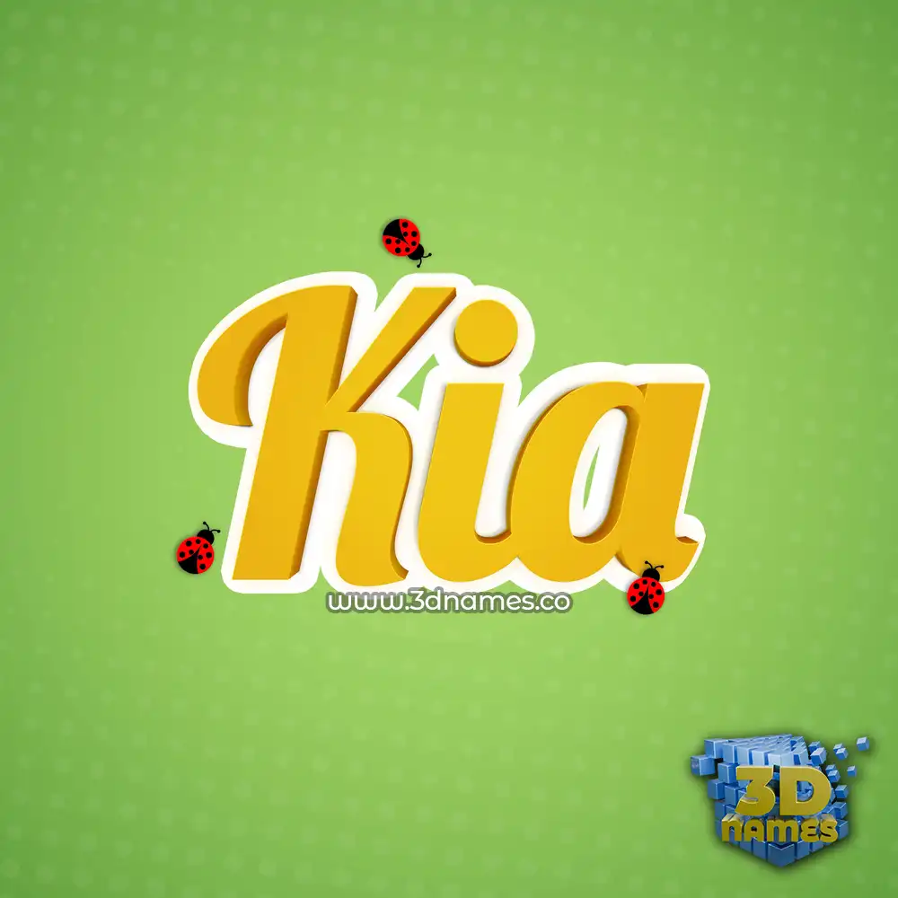 kia in Ladybugs style - 3D name wallpaper