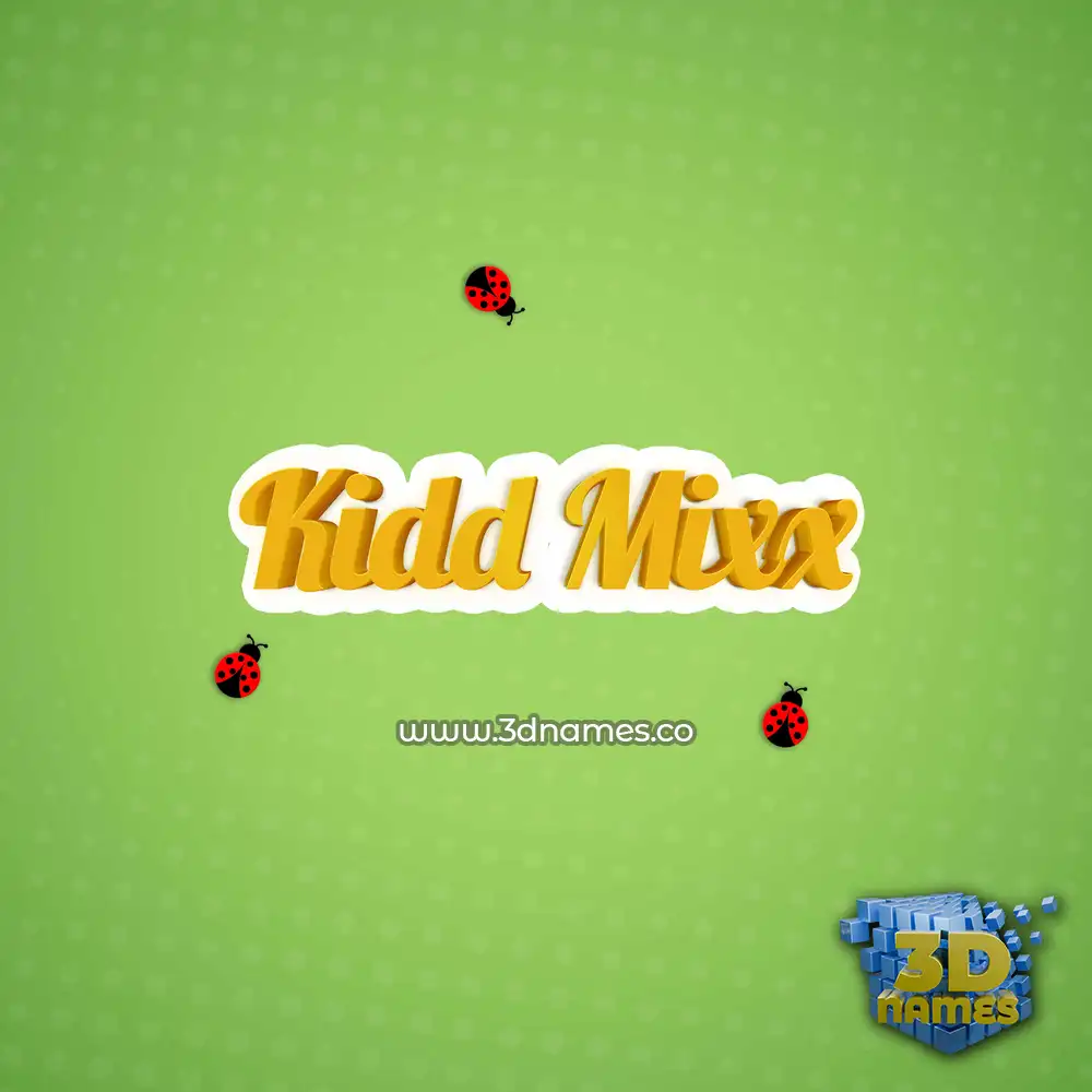 kidd mixx in Ladybugs style - 3D name wallpaper