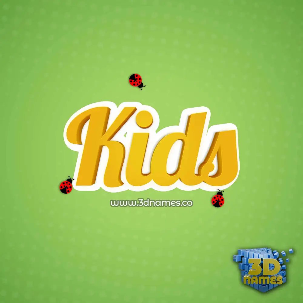 kids in Ladybugs style - 3D name wallpaper