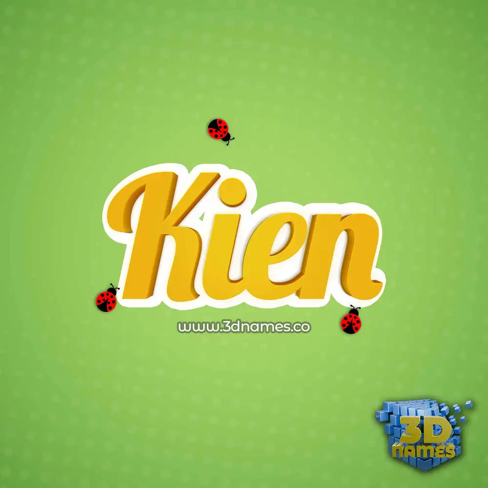kien in Ladybugs style - 3D name wallpaper