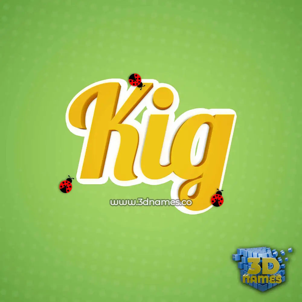 kig in Ladybugs style - 3D name wallpaper