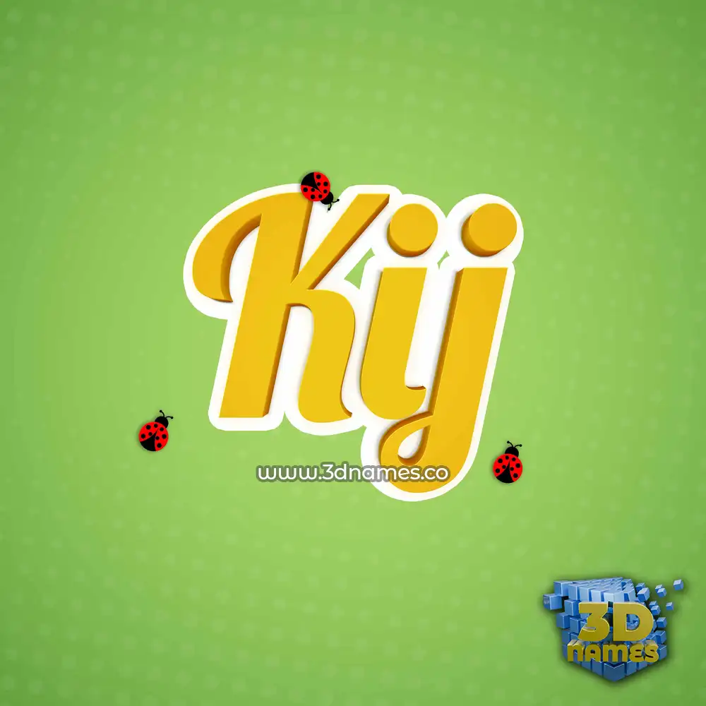 kij in Ladybugs style - 3D name wallpaper