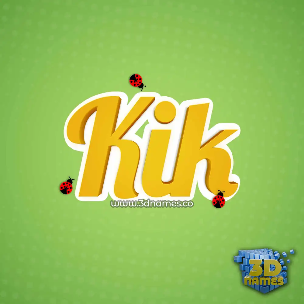 kik in Ladybugs style - 3D name wallpaper
