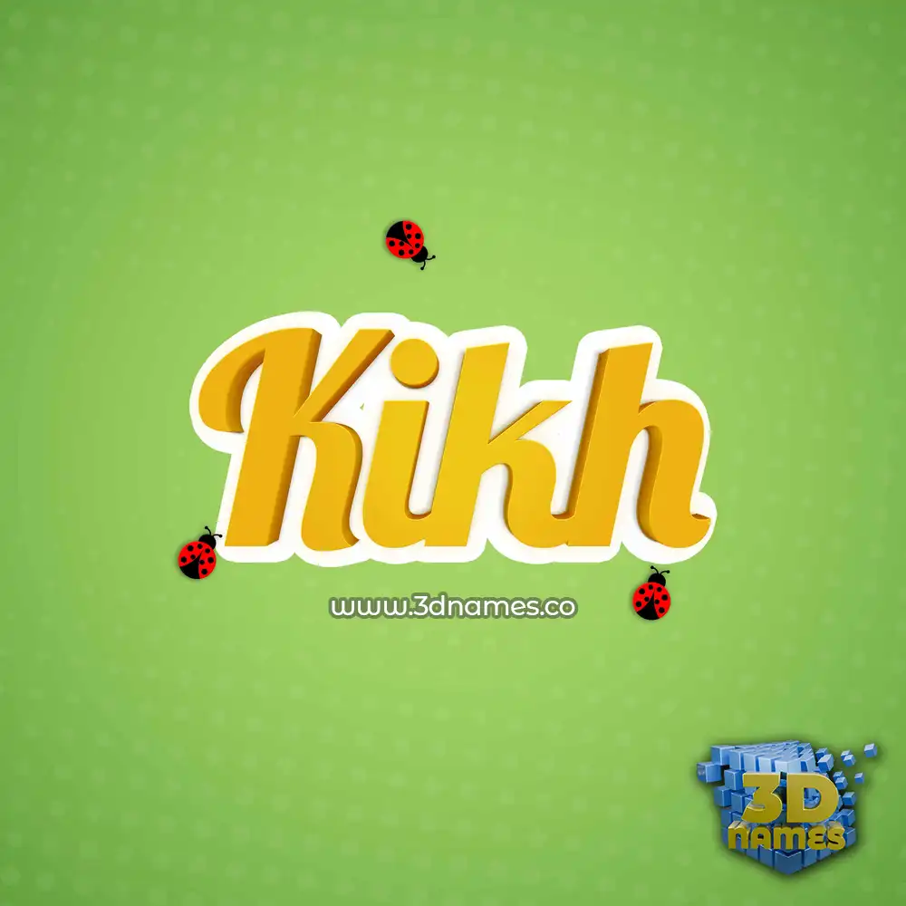 kikh in Ladybugs style - 3D name wallpaper