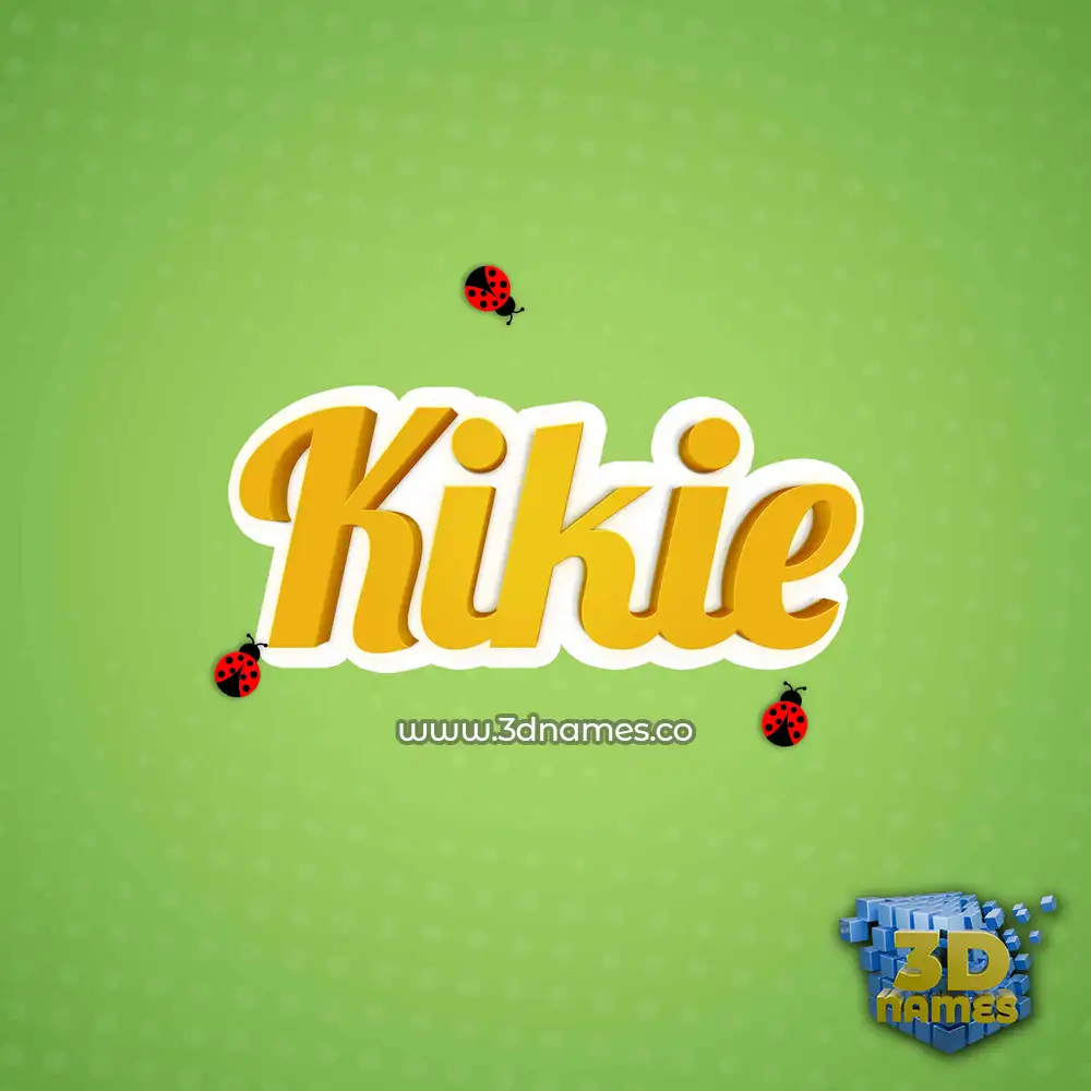 kikie in Ladybugs style - 3D name wallpaper