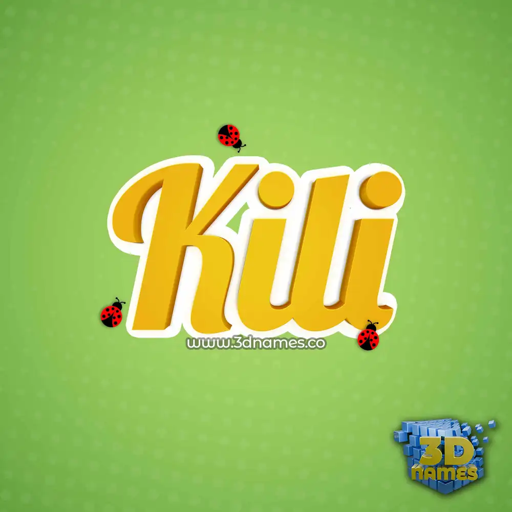 kili in Ladybugs style - 3D name wallpaper