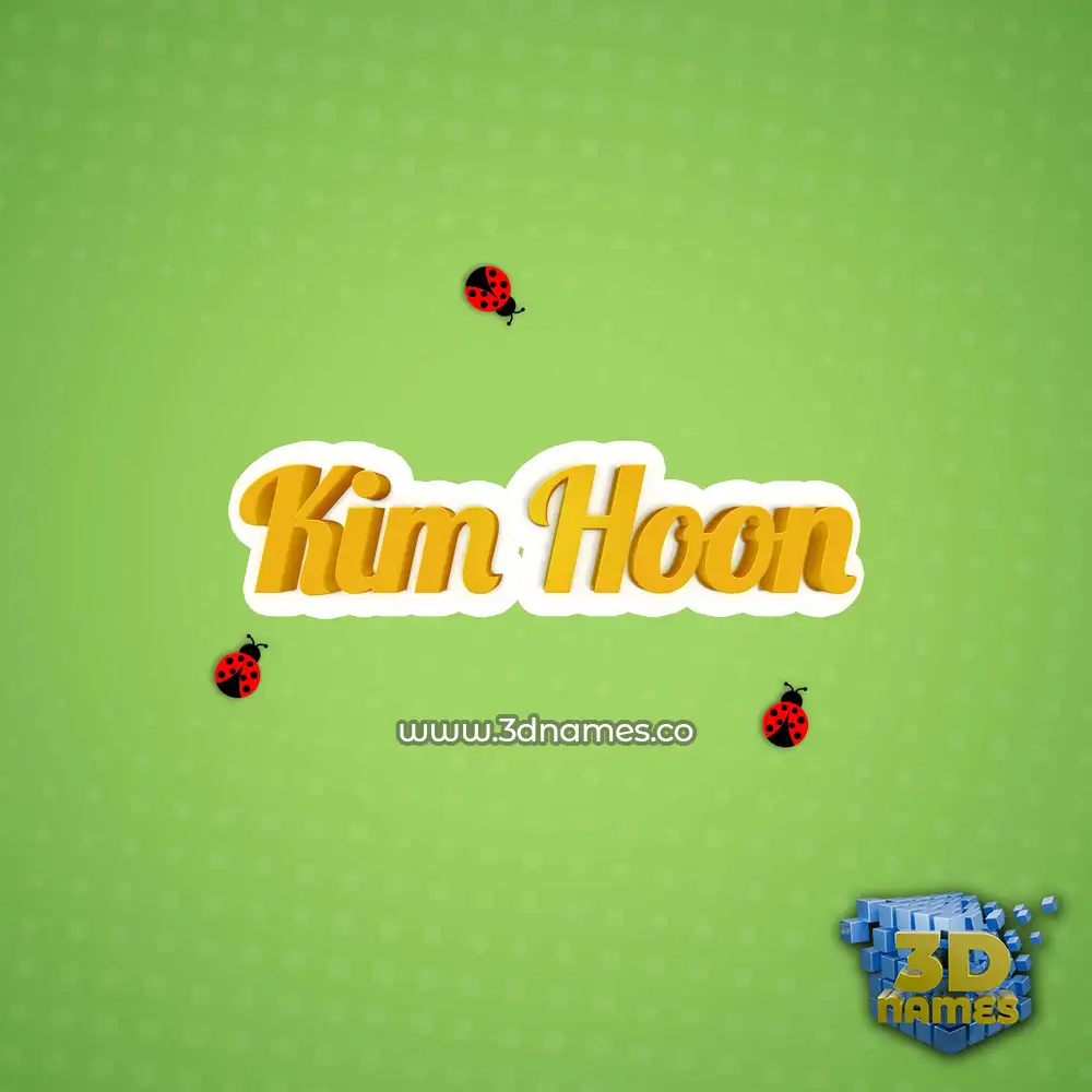 kim hoon in Ladybugs style - 3D name wallpaper