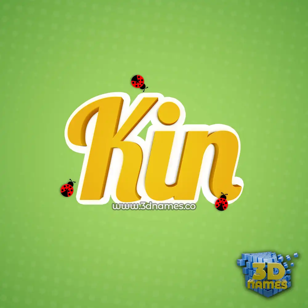 kin in Ladybugs style - 3D name wallpaper