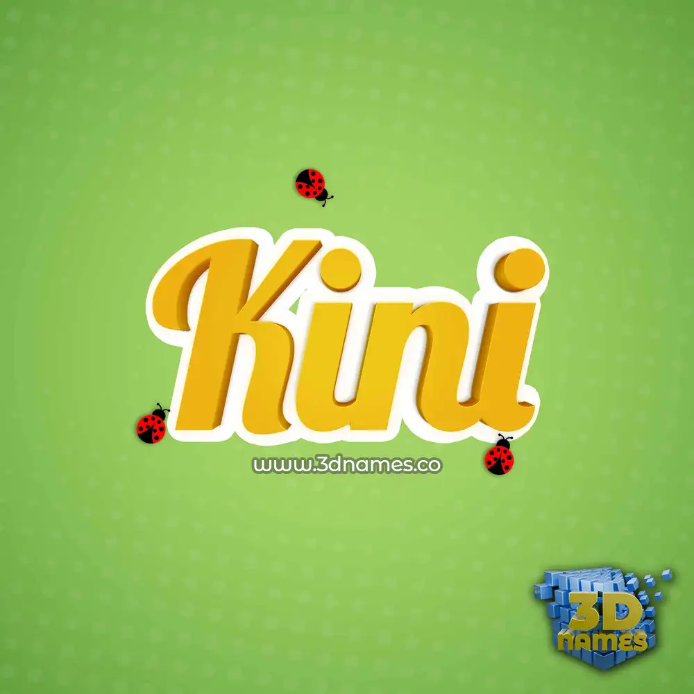 kini in Ladybugs style - 3D name wallpaper