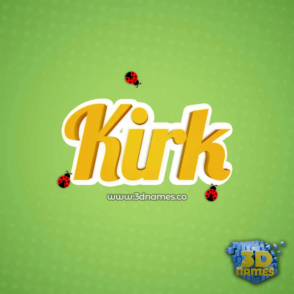 kirk in Ladybugs style - 3D name wallpaper