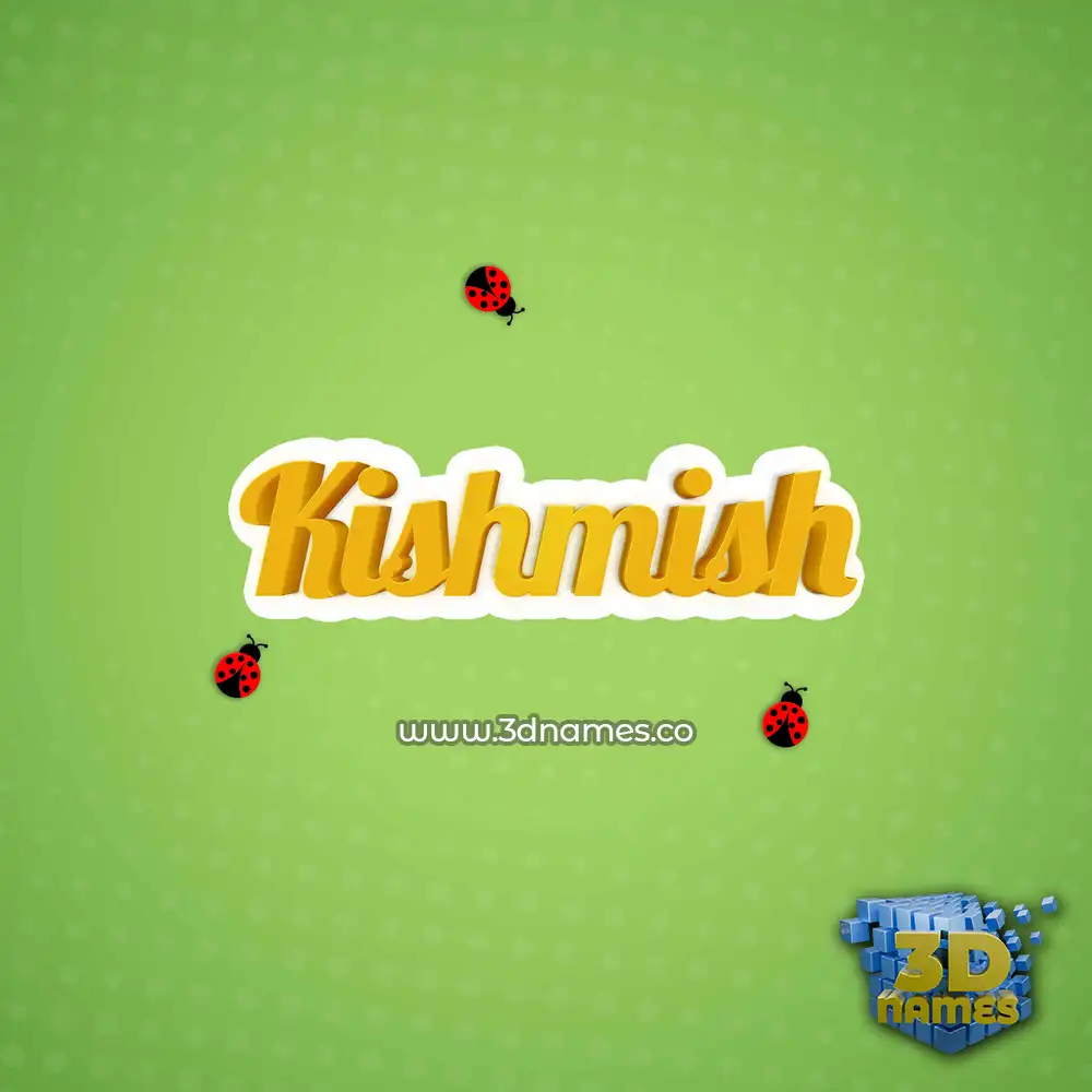 kishmish in Ladybugs style - 3D name wallpaper