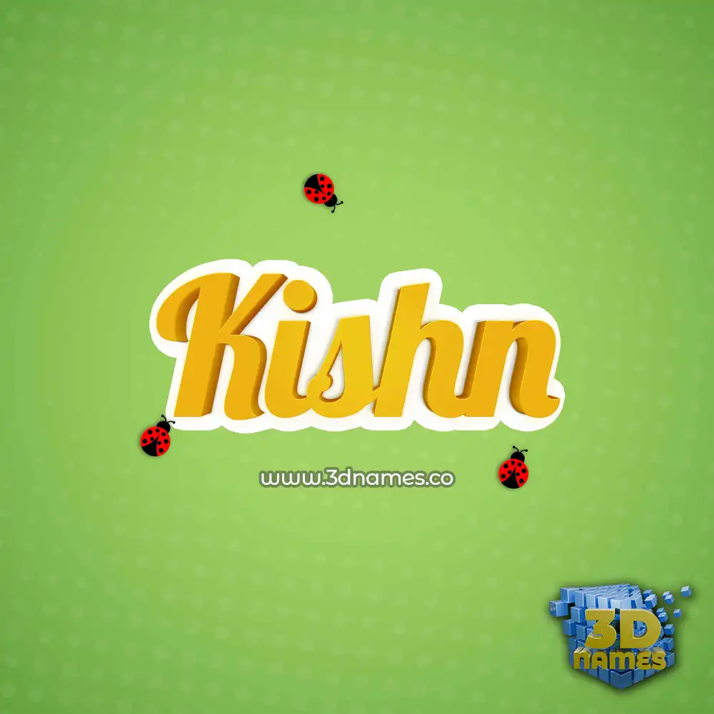 kishn in Ladybugs style - 3D name wallpaper