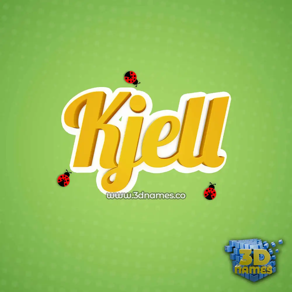 kjell in Ladybugs style - 3D name wallpaper