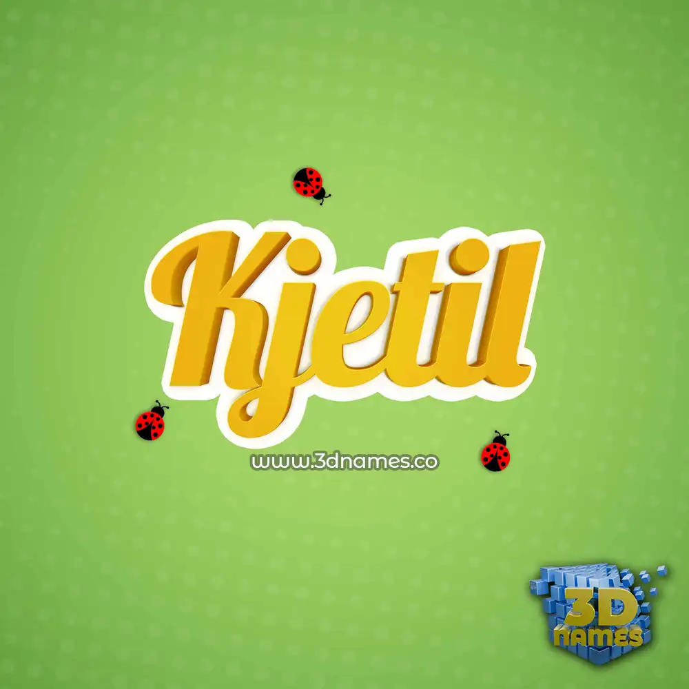kjetil in Ladybugs style - 3D name wallpaper