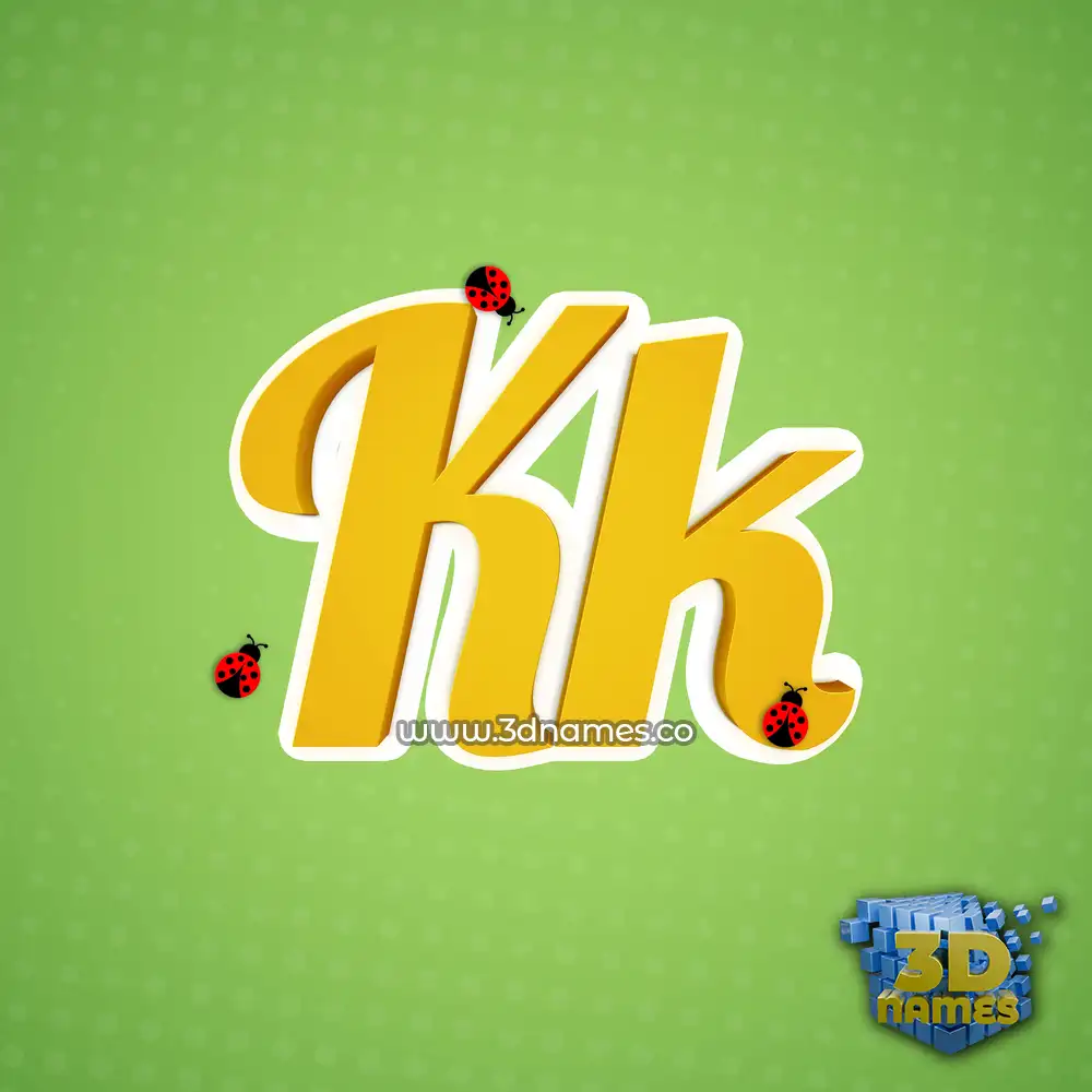 kk in Ladybugs style - 3D name wallpaper