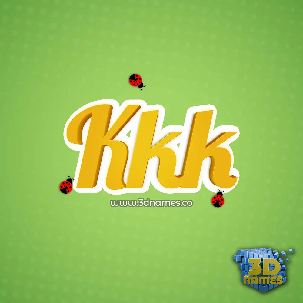 kkk in Ladybugs style - 3D name wallpaper