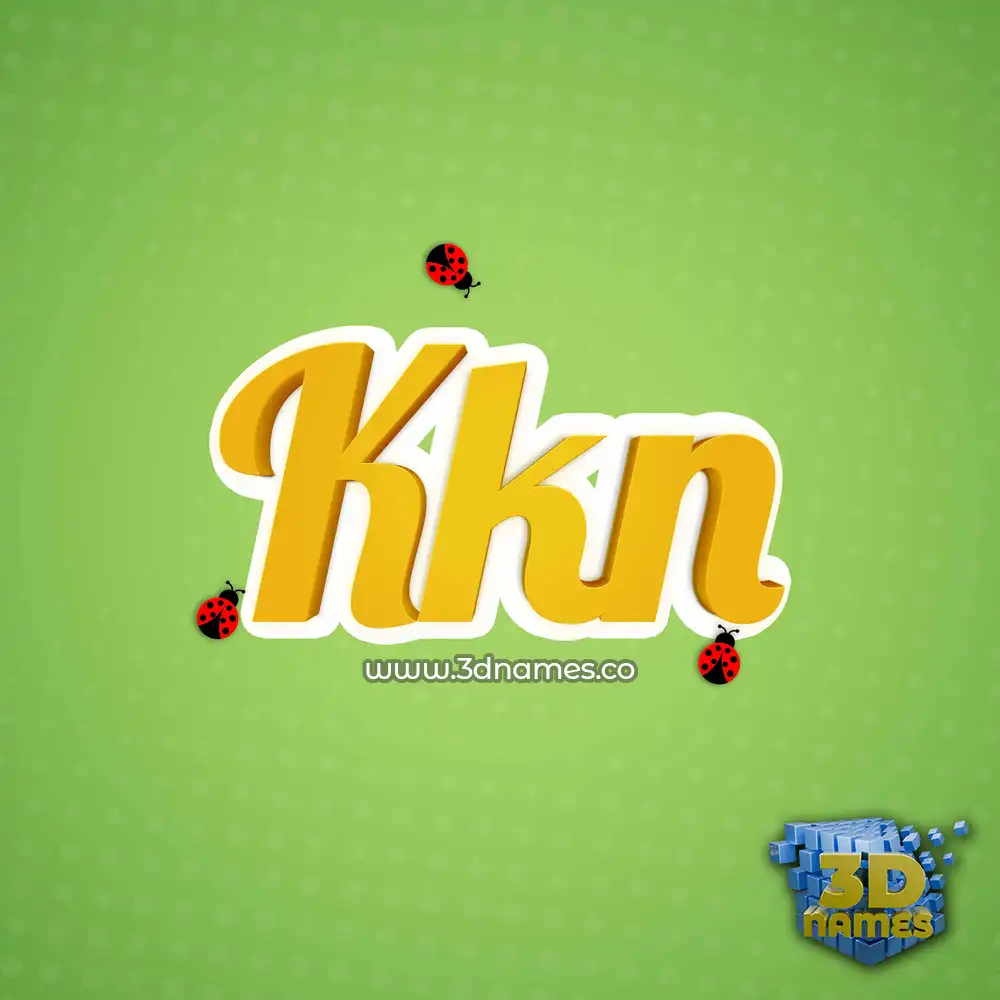 kkn in Ladybugs style - 3D name wallpaper