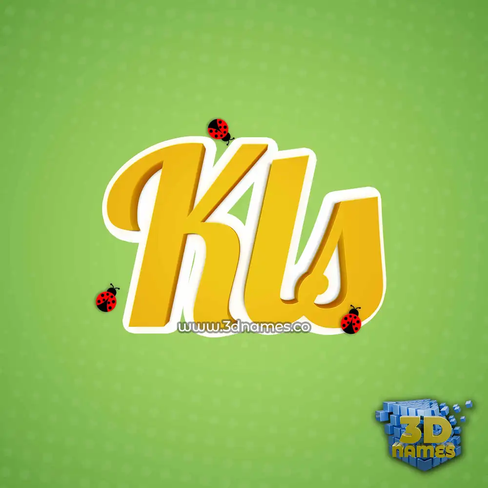 kls in Ladybugs style - 3D name wallpaper