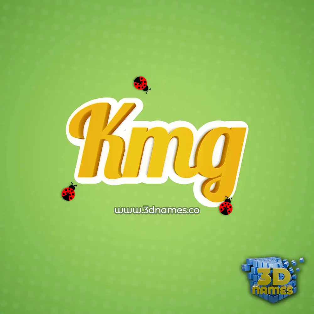 kmg in Ladybugs style - 3D name wallpaper