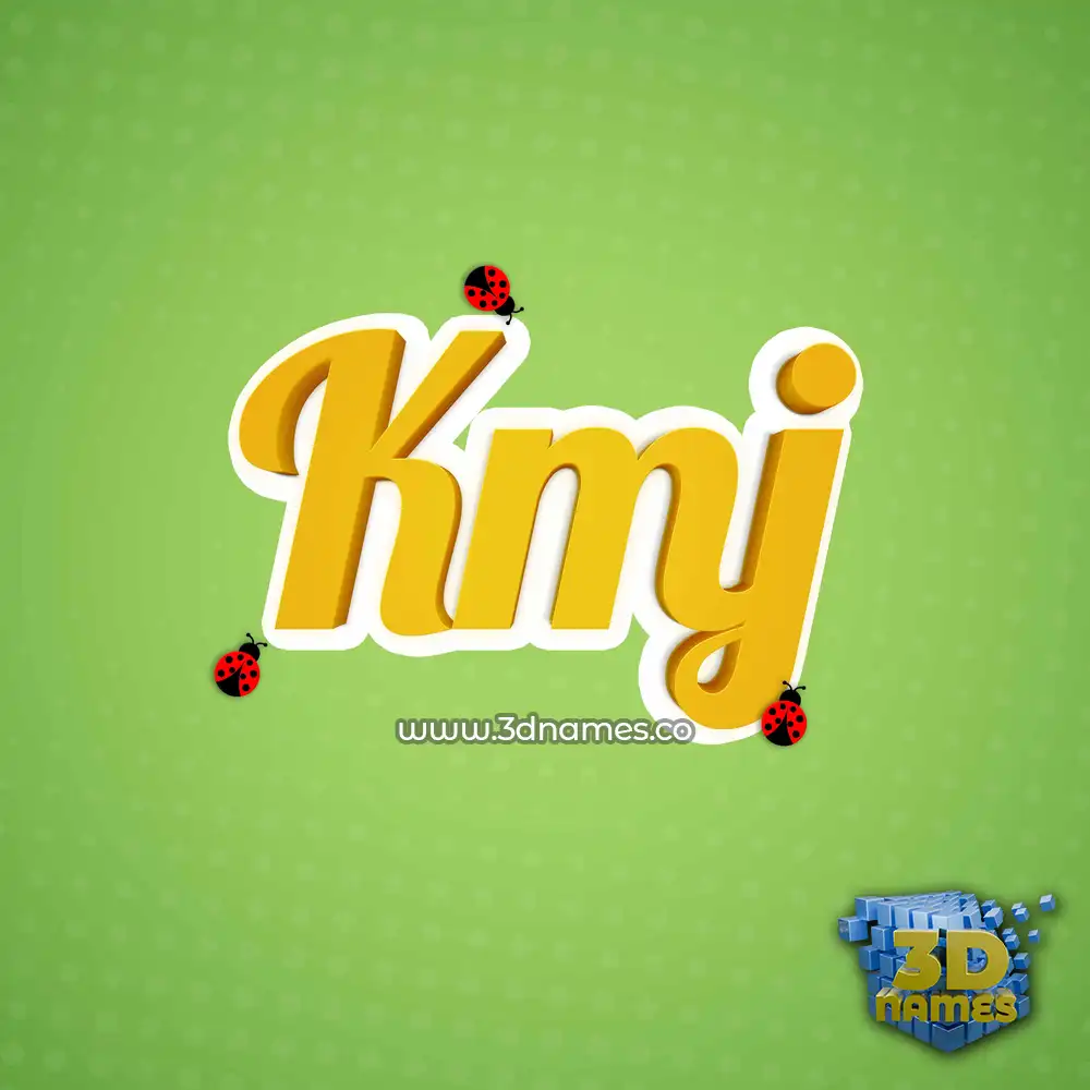 kmj in Ladybugs style - 3D name wallpaper