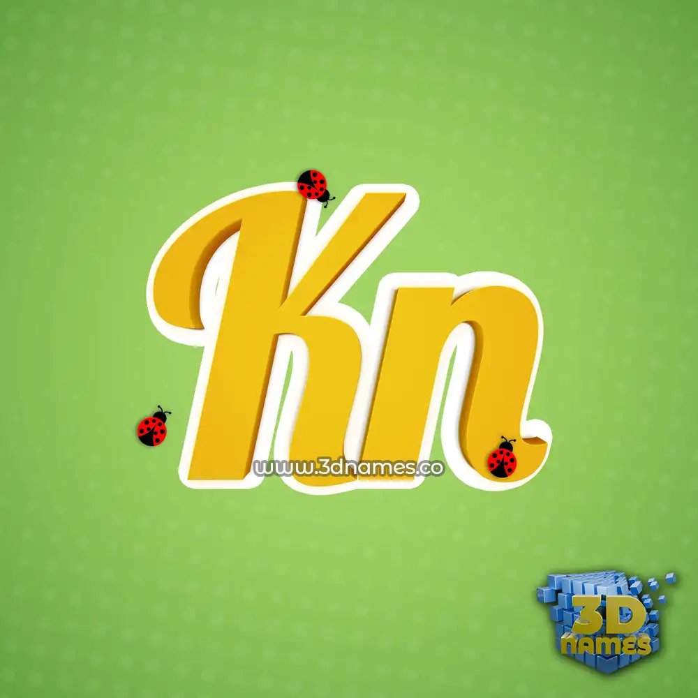 kn in Ladybugs style - 3D name wallpaper