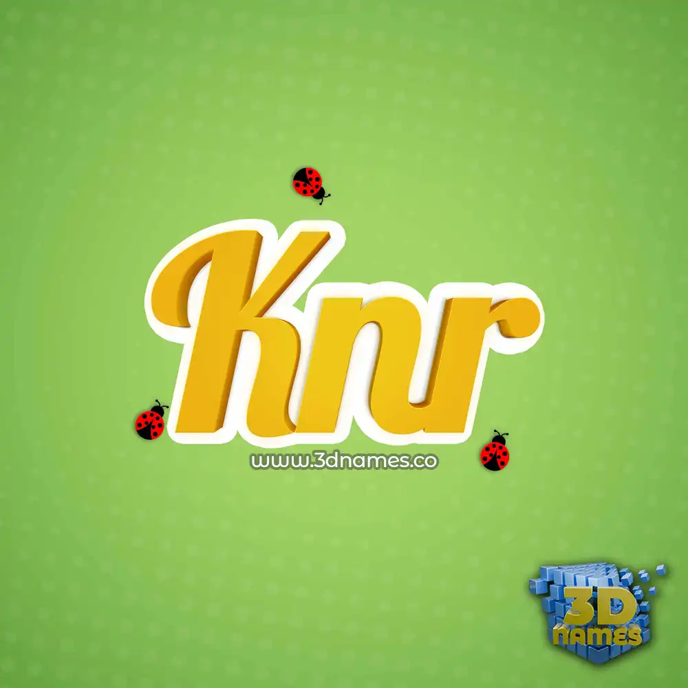 knr in Ladybugs style - 3D name wallpaper