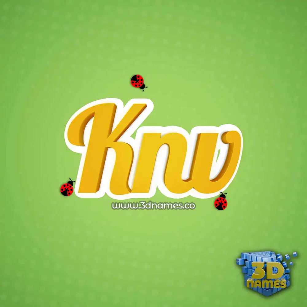 knv in Ladybugs style - 3D name wallpaper
