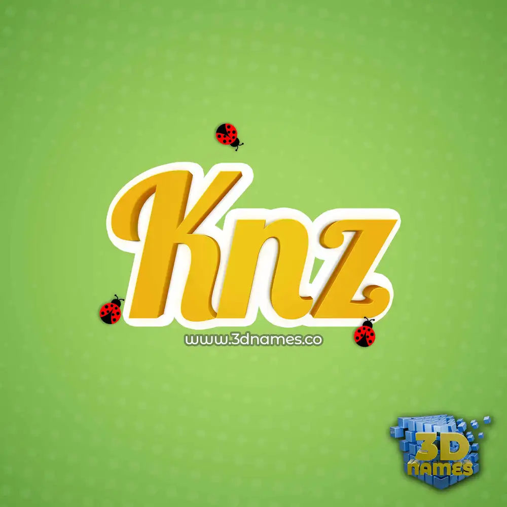 knz in Ladybugs style - 3D name wallpaper