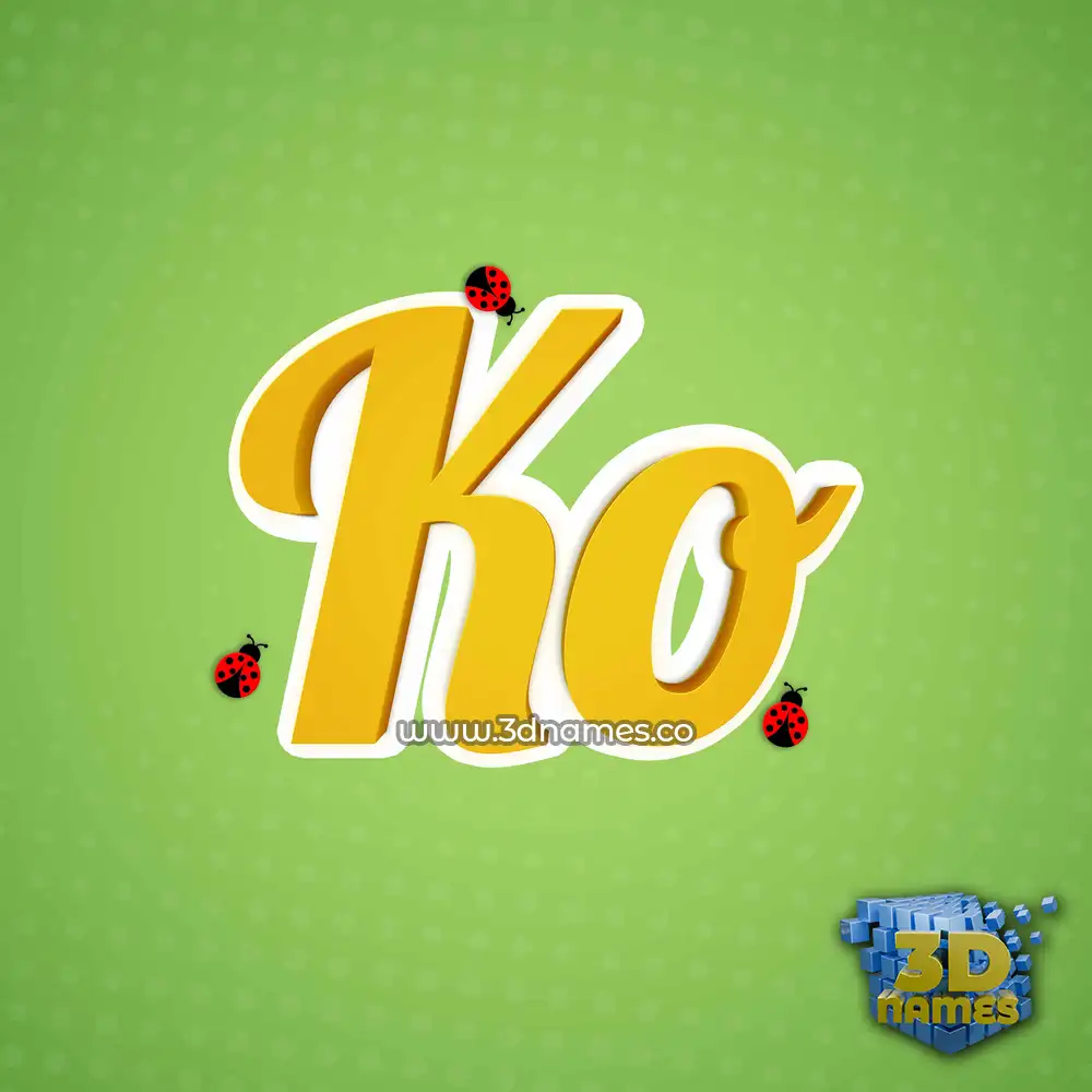 ko in Ladybugs style - 3D name wallpaper