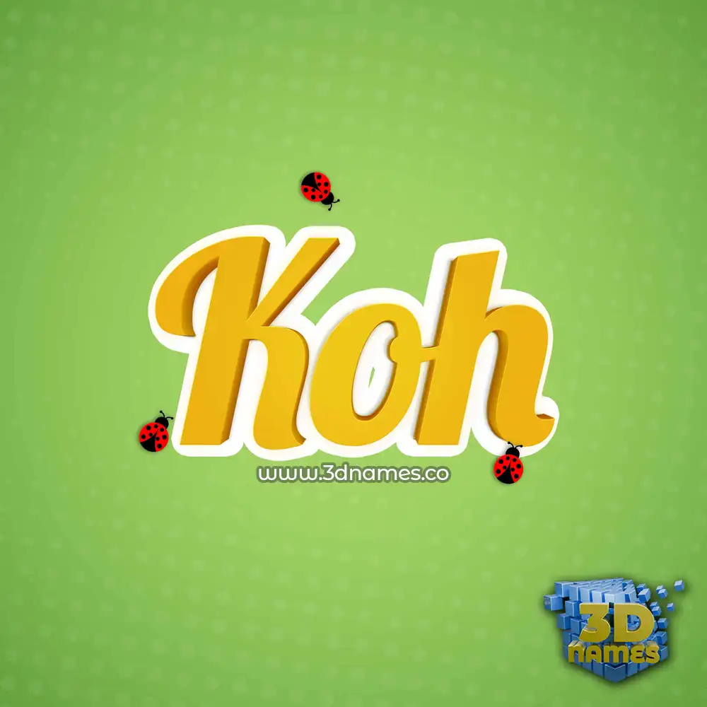 koh in Ladybugs style - 3D name wallpaper