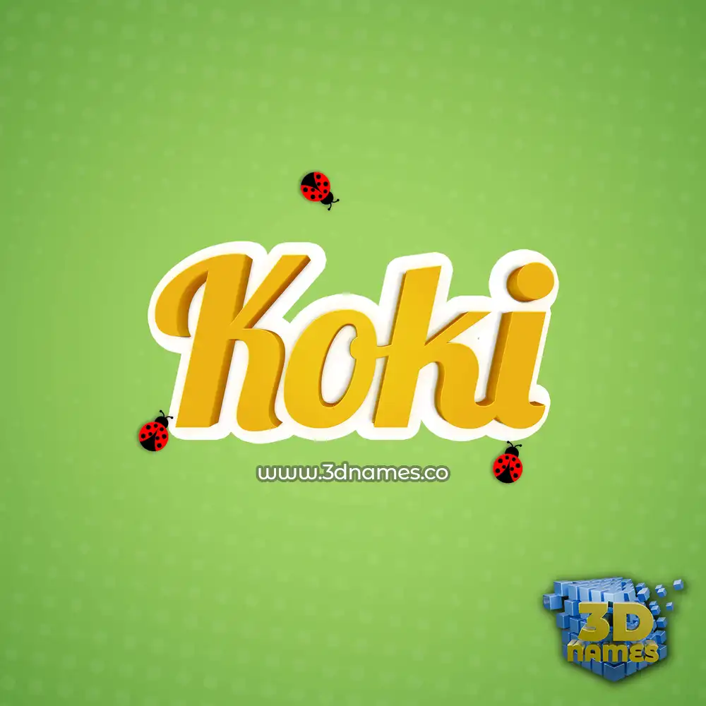 koki in Ladybugs style - 3D name wallpaper