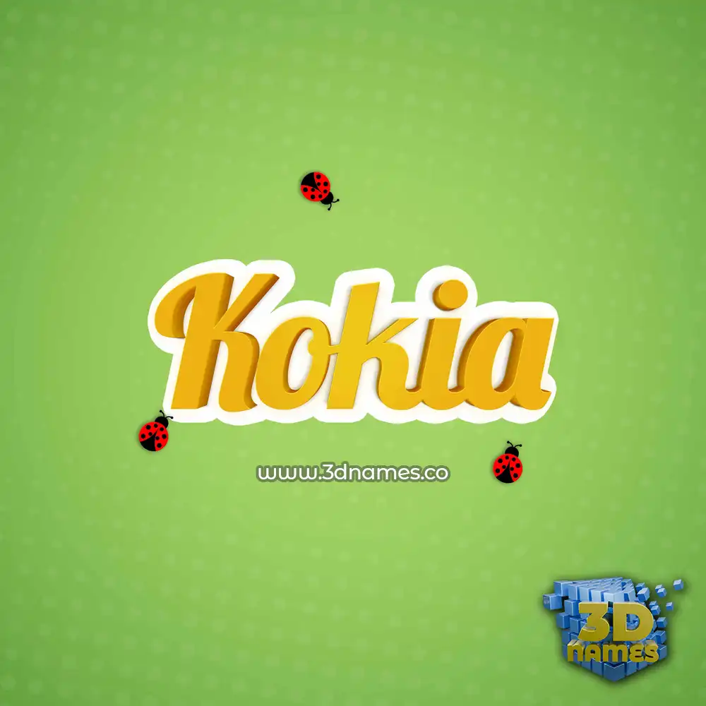 kokia in Ladybugs style - 3D name wallpaper