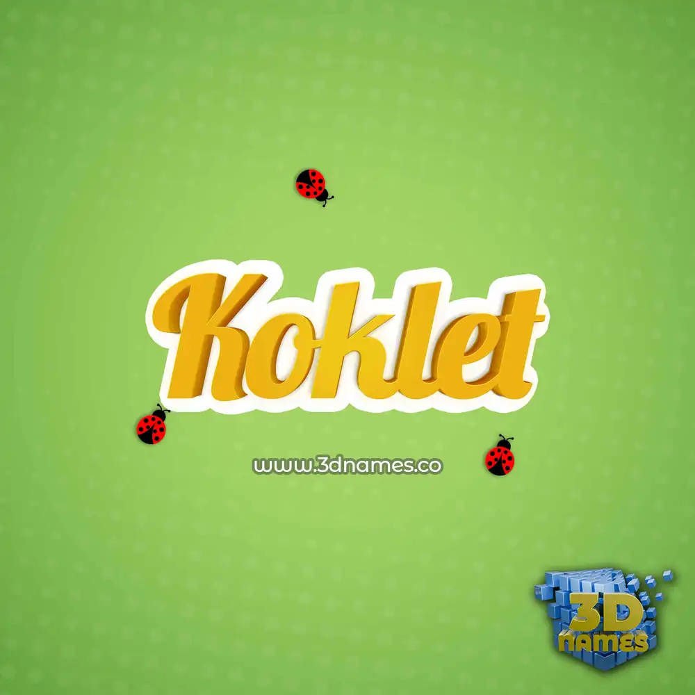 koklet in Ladybugs style - 3D name wallpaper