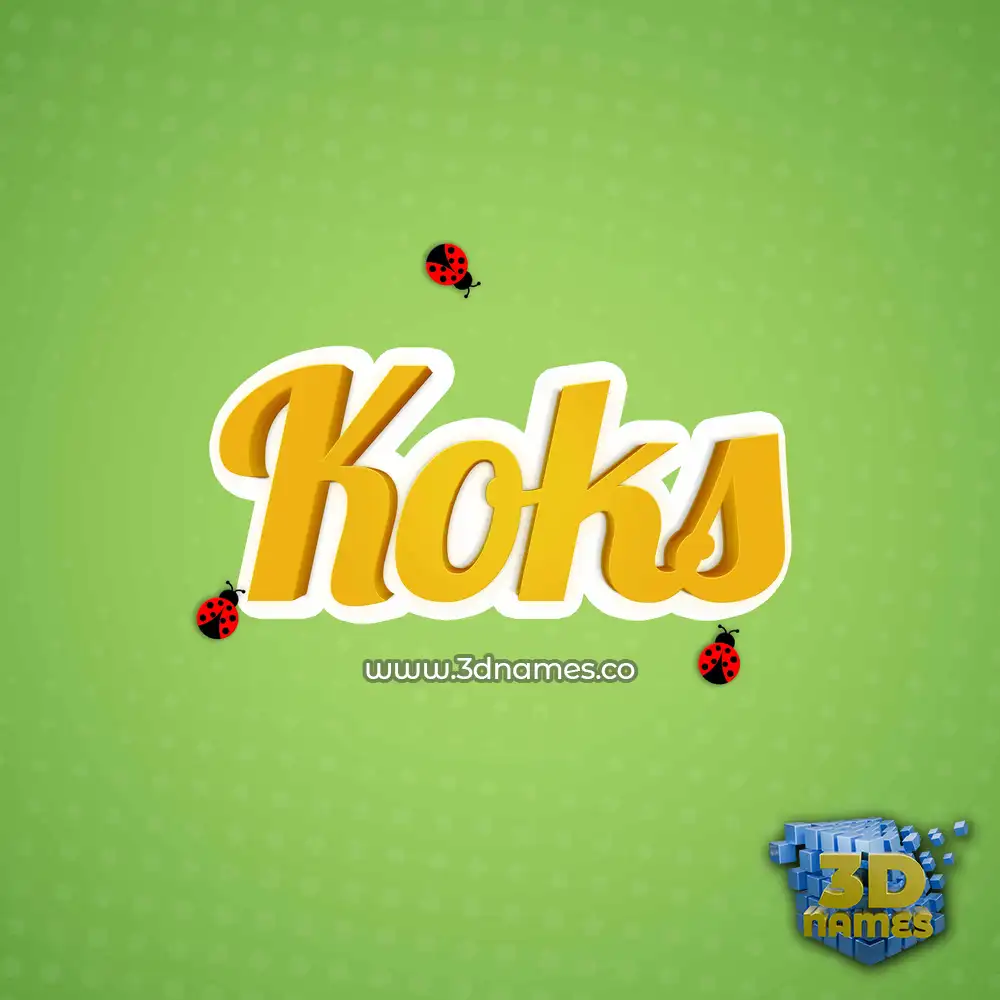 koks in Ladybugs style - 3D name wallpaper