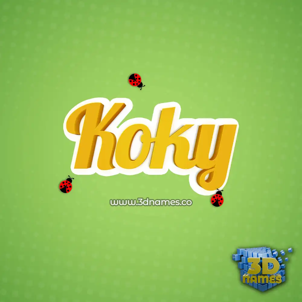 koky in Ladybugs style - 3D name wallpaper
