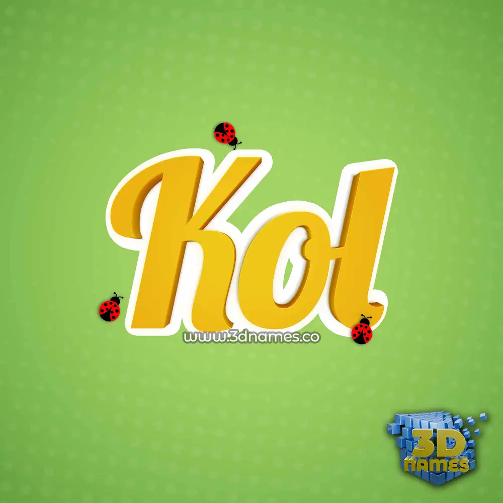 kol in Ladybugs style - 3D name wallpaper