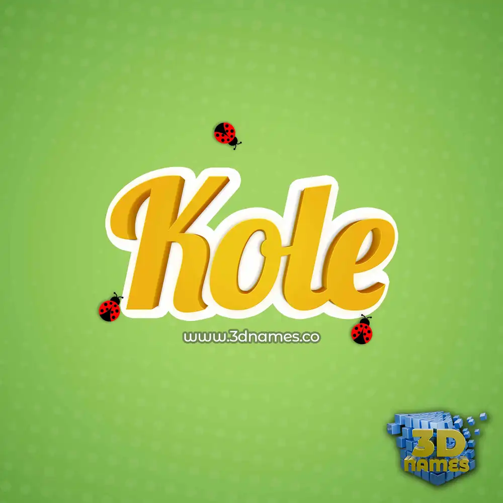 kole in Ladybugs style - 3D name wallpaper