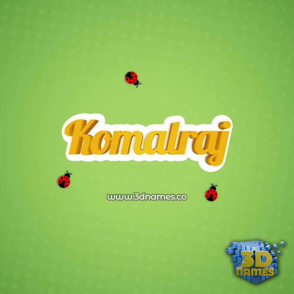 komalraj in Ladybugs style - 3D name wallpaper