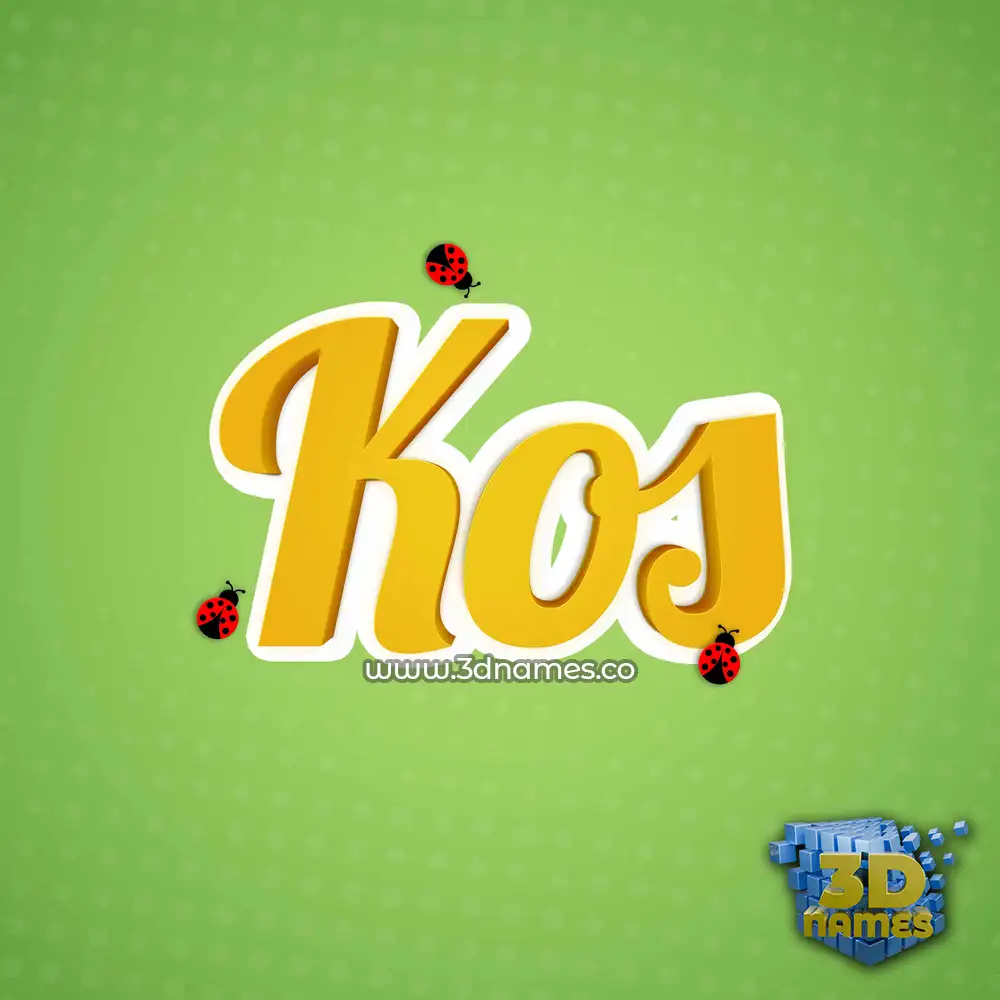 kos in Ladybugs style - 3D name wallpaper