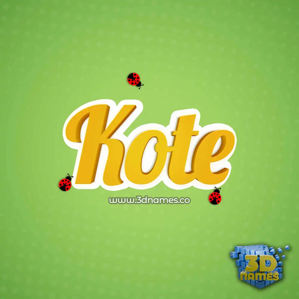kote in Ladybugs style - 3D name wallpaper