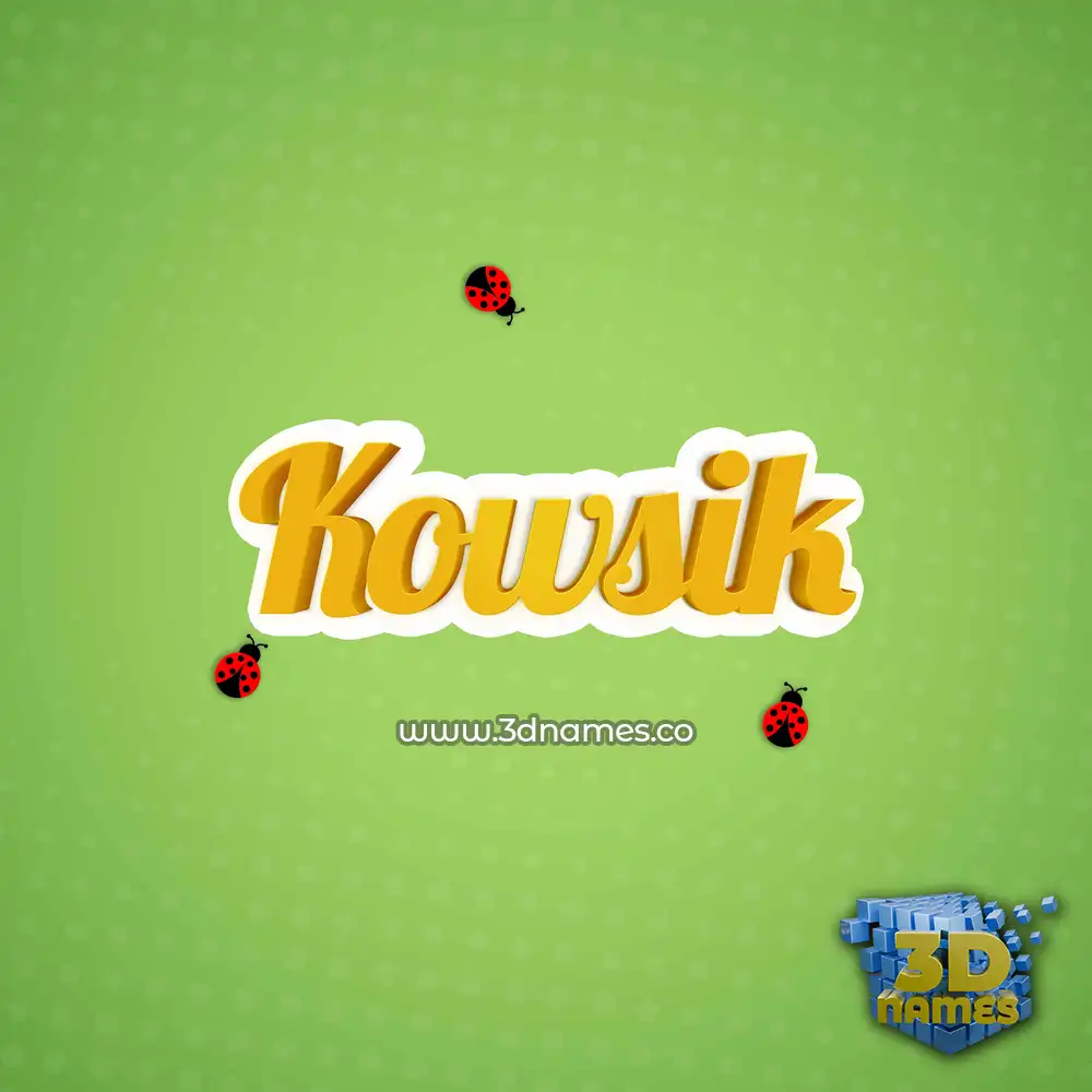 kowsik in Ladybugs style - 3D name wallpaper